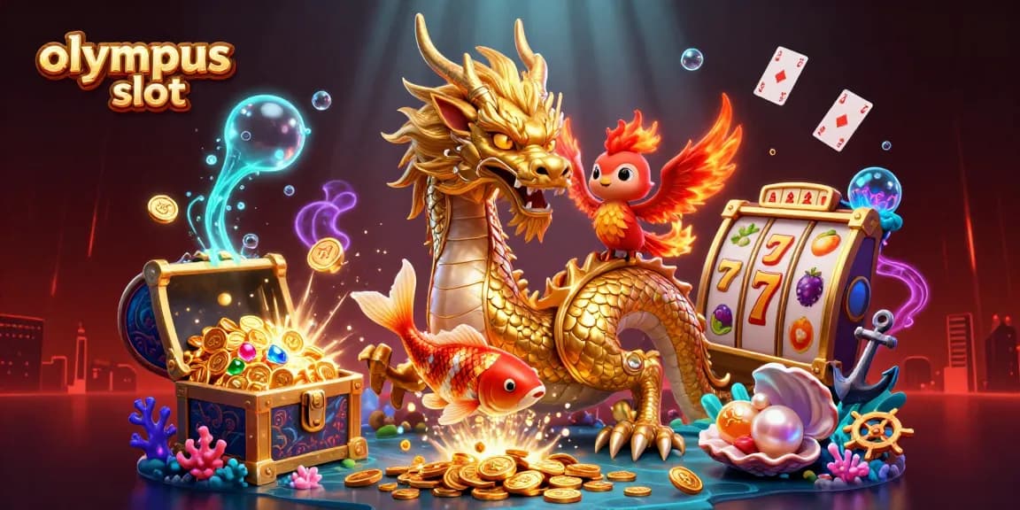 Menangkan permainan dengan olympus slot sambil menyaksikan naga emas dan burung phoenix.