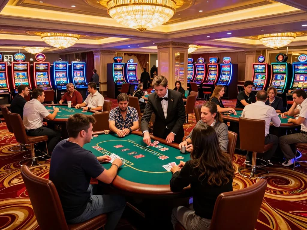 Experience thrilling poker gameplay at 78win's luxurious casino floor.