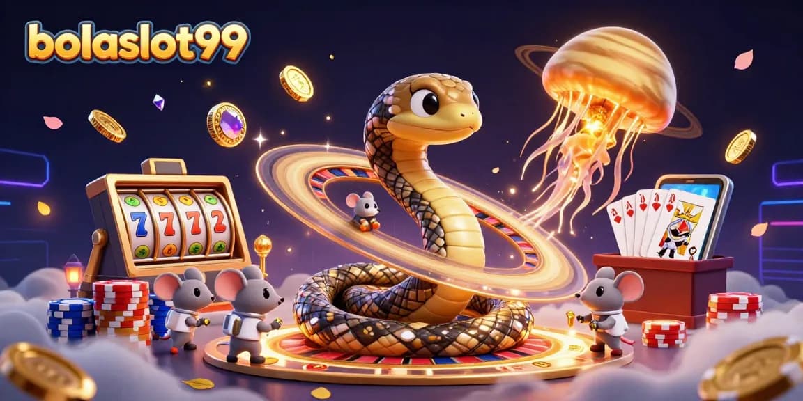Play at bolaslot99 for casino excitement with an engaging 3D illustration of cosmic gaming.