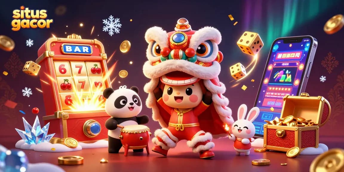 Experience situs gacor excitement with vibrant symbols and lively characters creating a casino thrill.