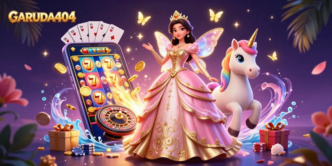Experience exciting wins with GARUDA404's vibrant gaming adventure in a magical setting.