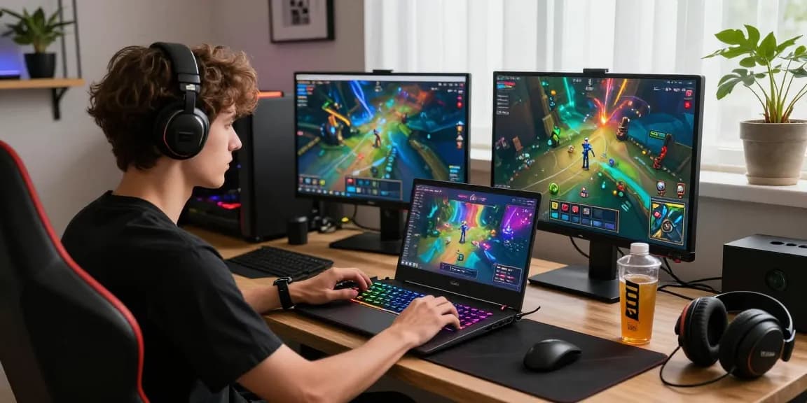 Pengguna gila 138 bermain game online dengan fokus di lingkungan gaming modern.