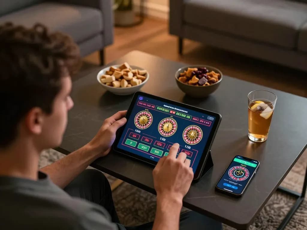 Engaging scene of player exploring joylink free kredit while making bets on roulette, showcasing an online gaming atmosphere.