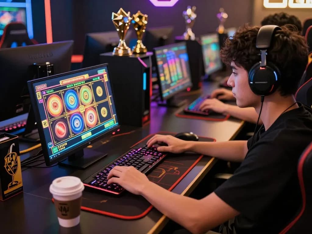 Engaged player diving into jangkar55 live online slots for a thrilling gaming experience