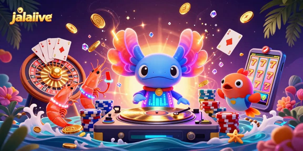Experience jalalive live streaming with vibrant characters, golden coins, and casino elements in a dynamic underwater scene.