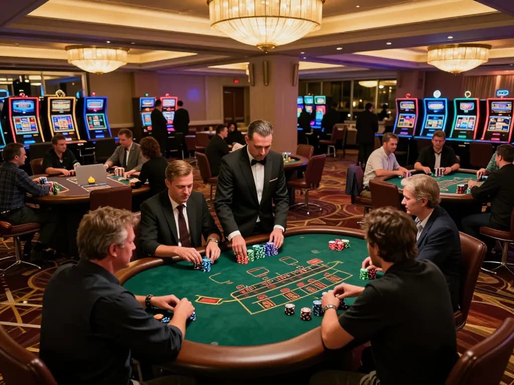 Experience the excitement of blackjack at Hitclub with players intensely engaged in gameplay.