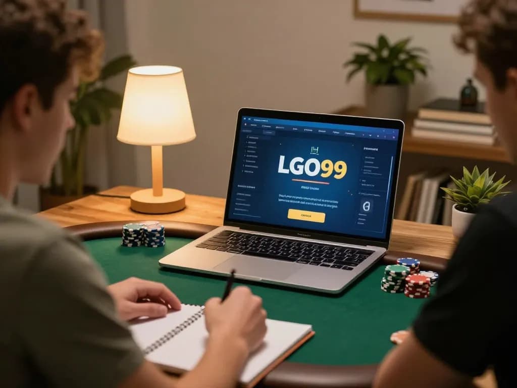 LGO99 online poker players strategizing in a cozy home environment.