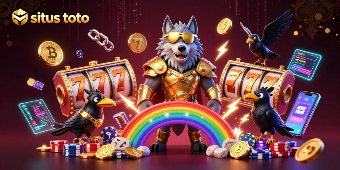 Menang besar di situs toto dengan simbol jackpot, slot, dan kemewahan digital lainnya.