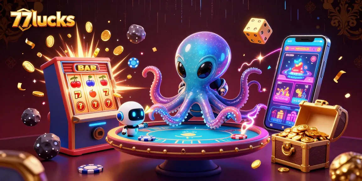 Menangkan dengan 77lucks saat bermain slot online di kasino futuristik dengan elemen galaksi.