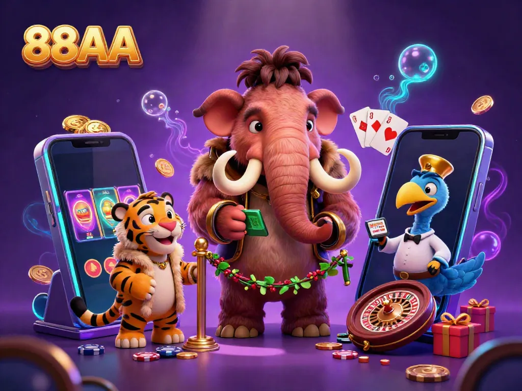 Experience thrilling gameplay at 88AA with VIP characters enjoying a vibrant casino atmosphere.