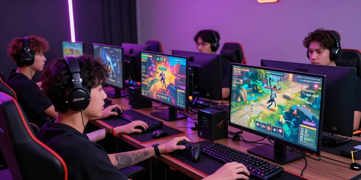 CIKA4D online gaming platform scene with gamers immersed in vibrant gameplay.