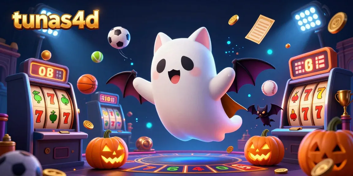 Animate your luck with tunas4d in this vibrant haunted casino scene featuring ghost cat gaming.