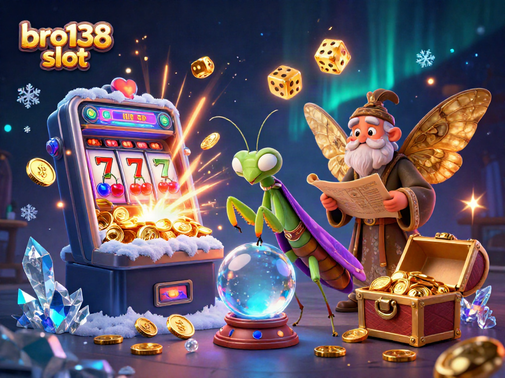 Engage with bro138 slot's captivating gameplay featuring a mystical scene of fortune tellers and jackpot excitement.