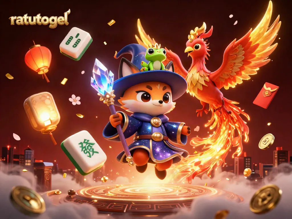Experience ratutogel excitement with mystical characters, vibrant casino elements, and a magical atmosphere.