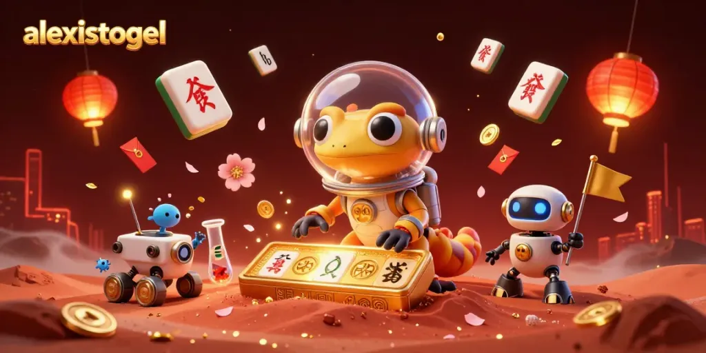 Menang lots dengan alexistogel di kasino virtual berwarna emas dan merah.