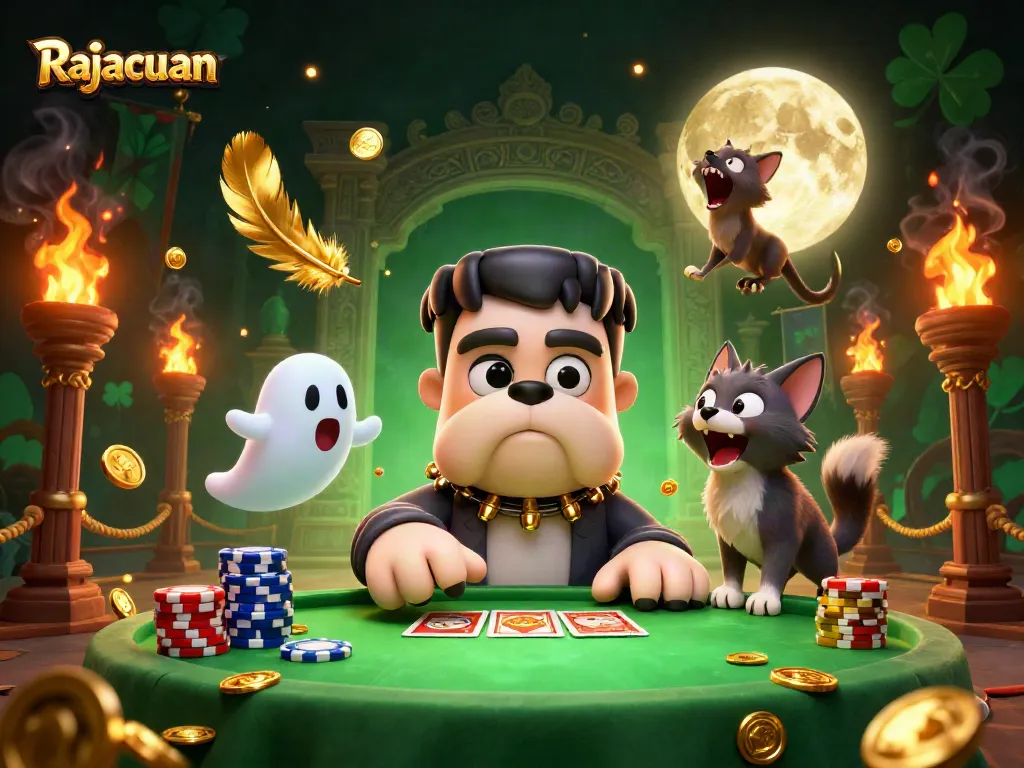 Rajacuan showcases a vibrant 3D casino scene filled with gambling excitement and engaging characters.