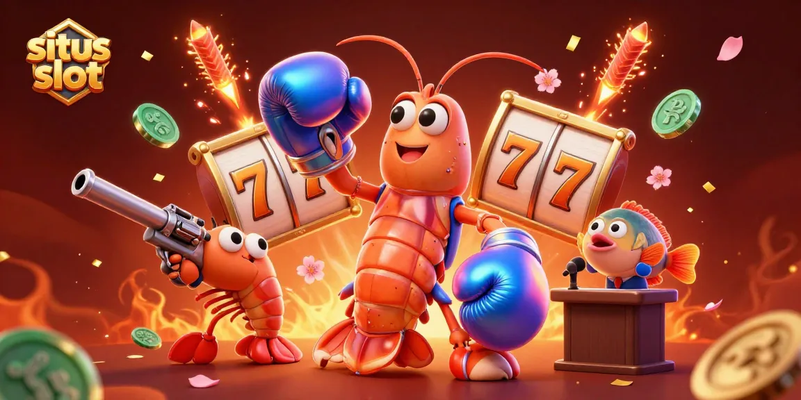 Spin the reels in an exhilarating situs slot with colorful characters and festive casino elements.