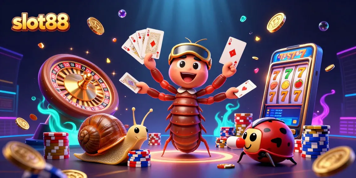 Experience thrilling slot88 gaming with a vibrant 3D casino scene filled with excitement and action.