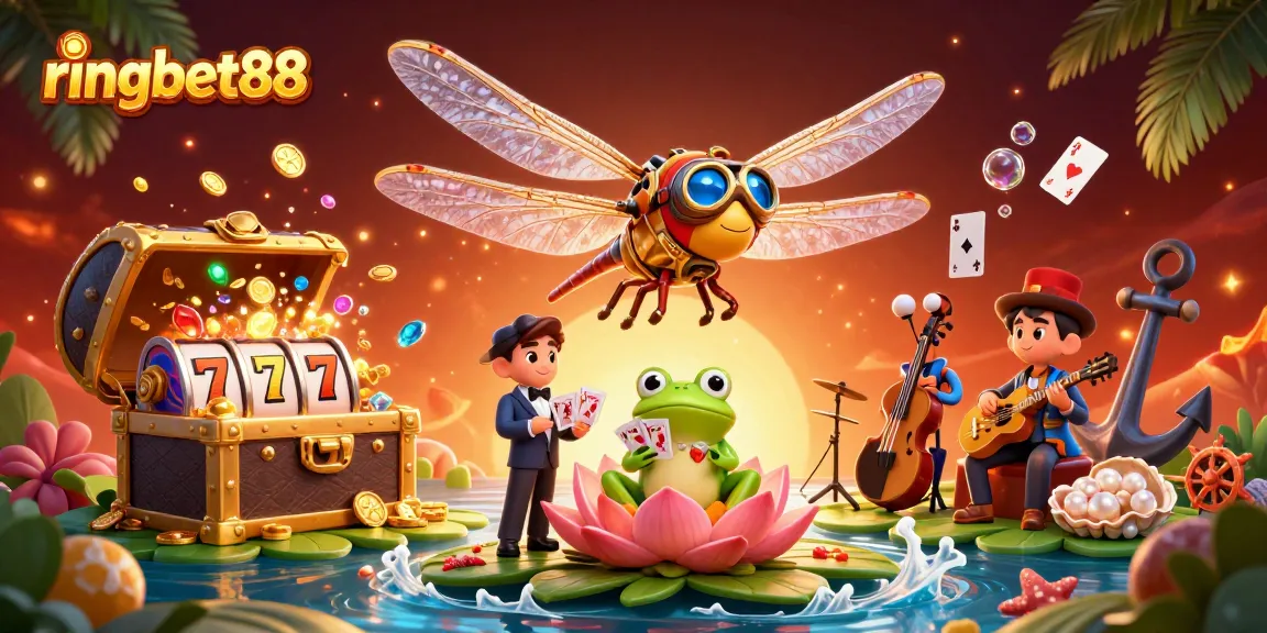 Experience the excitement of ringbet88 with playful characters in a vibrant casino scene.