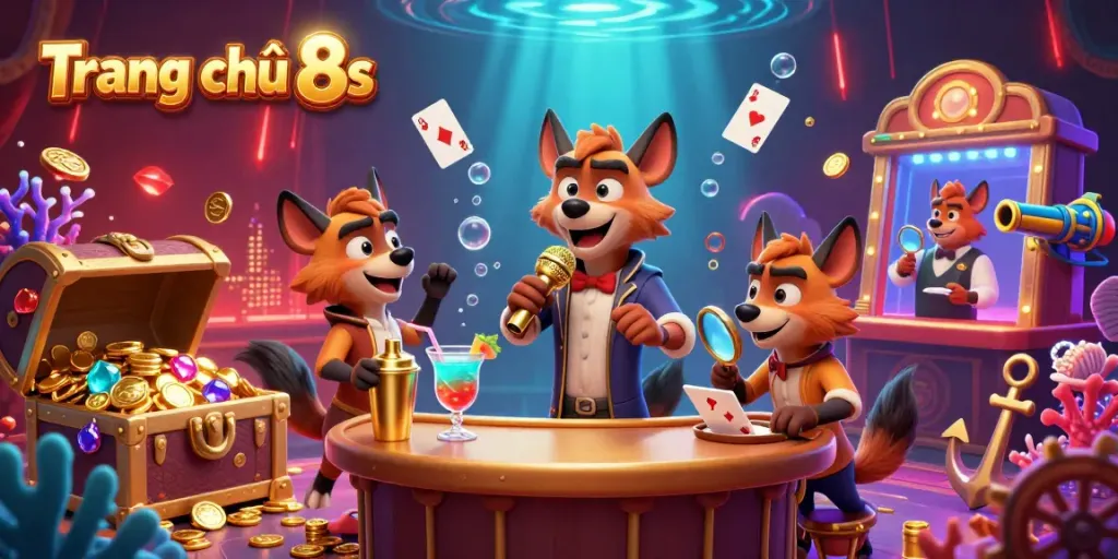 Experience thrilling moments at Trang chủ 8s as cartoon hyenas entertain in a vibrant casino.