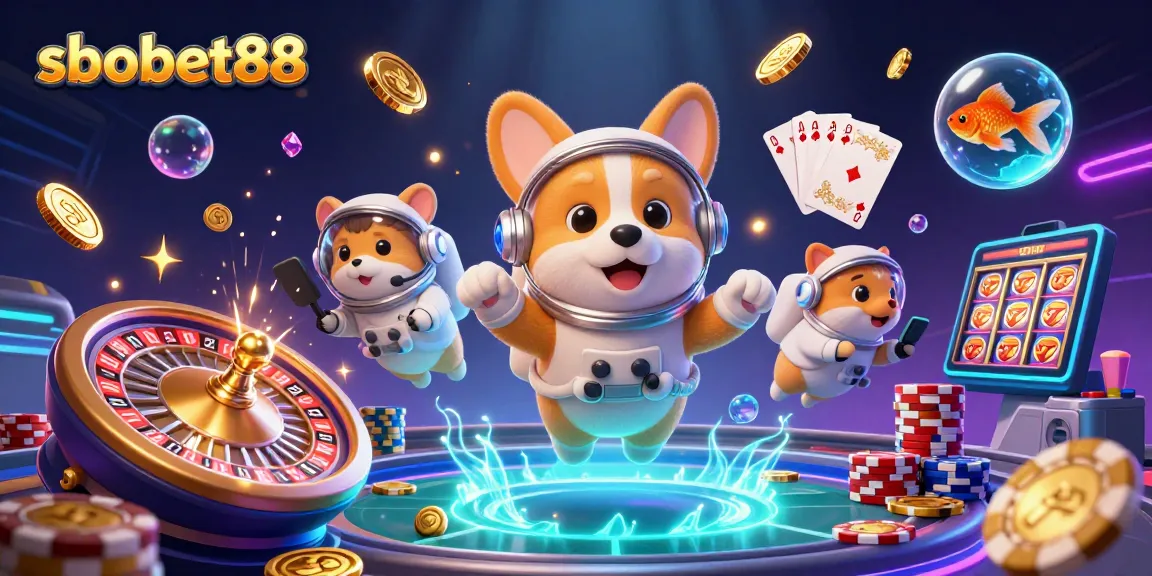 Mengakses sbobet88 dengan mudah, corgi astronot bermain di kasino antariksa penuh harta karun.