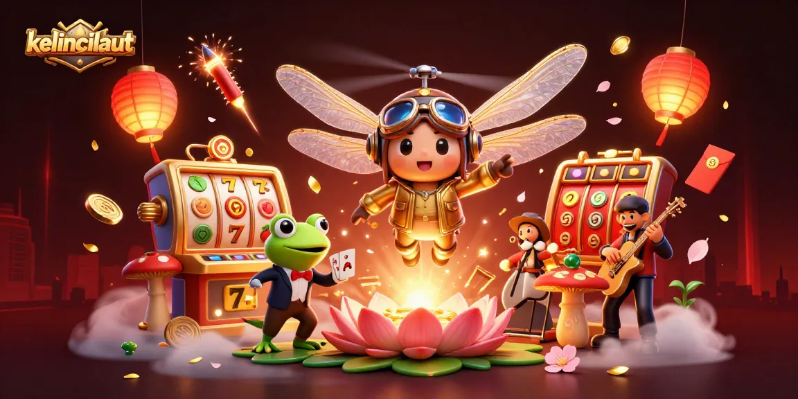 Engage in the exciting kelincilaut gaming experience with 3D characters in a lively casino scene.