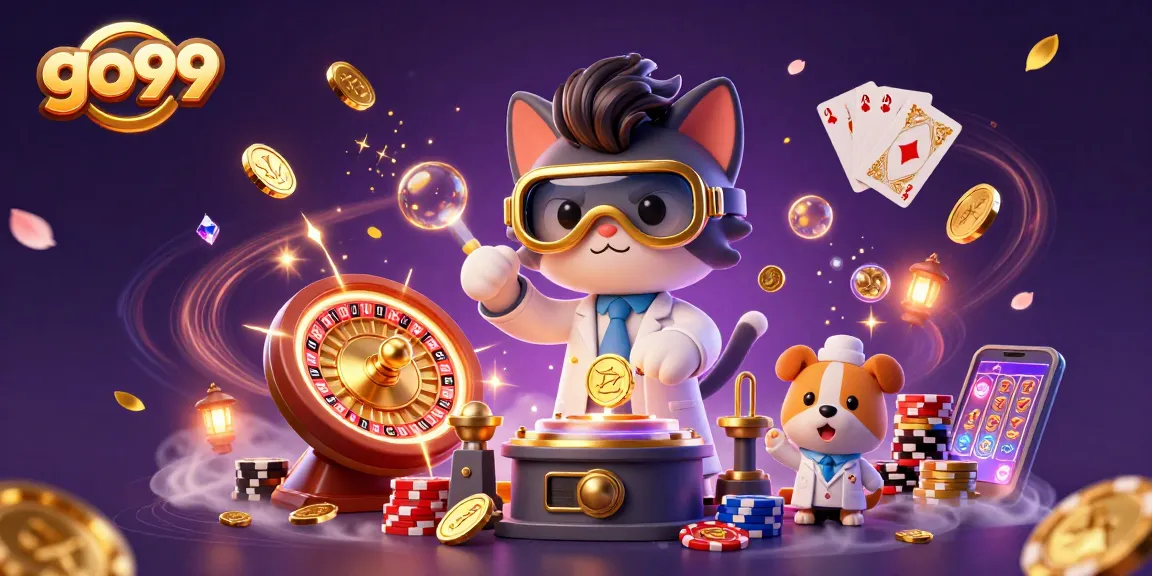 Experience thrilling gameplay at go99 with a vibrant 3D casino illustration featuring exciting elements.