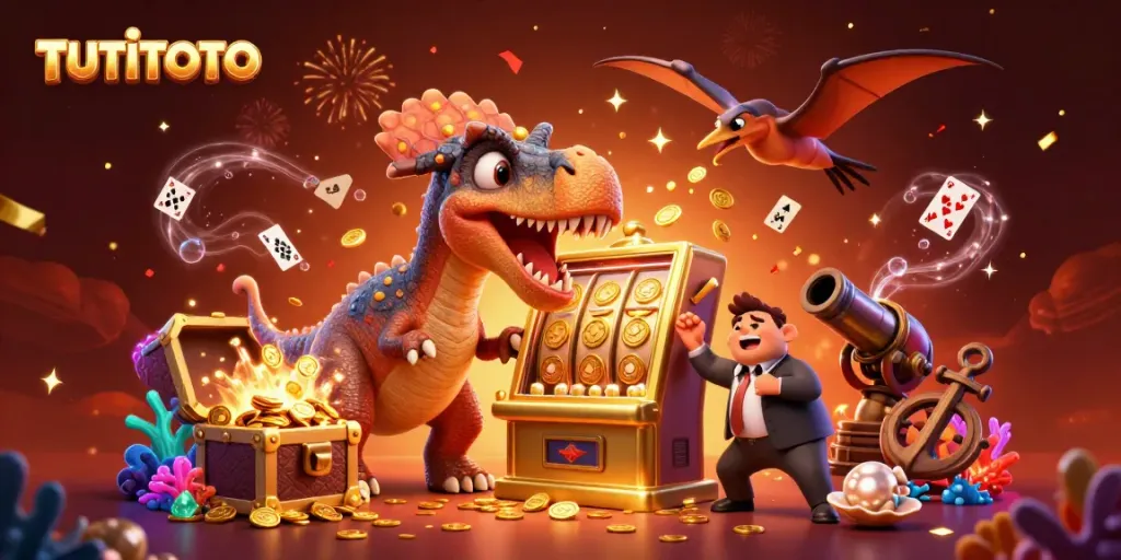 Watch TUTITOTO's pachycephalosaurus winning jackpots in a vibrant casino adventure.