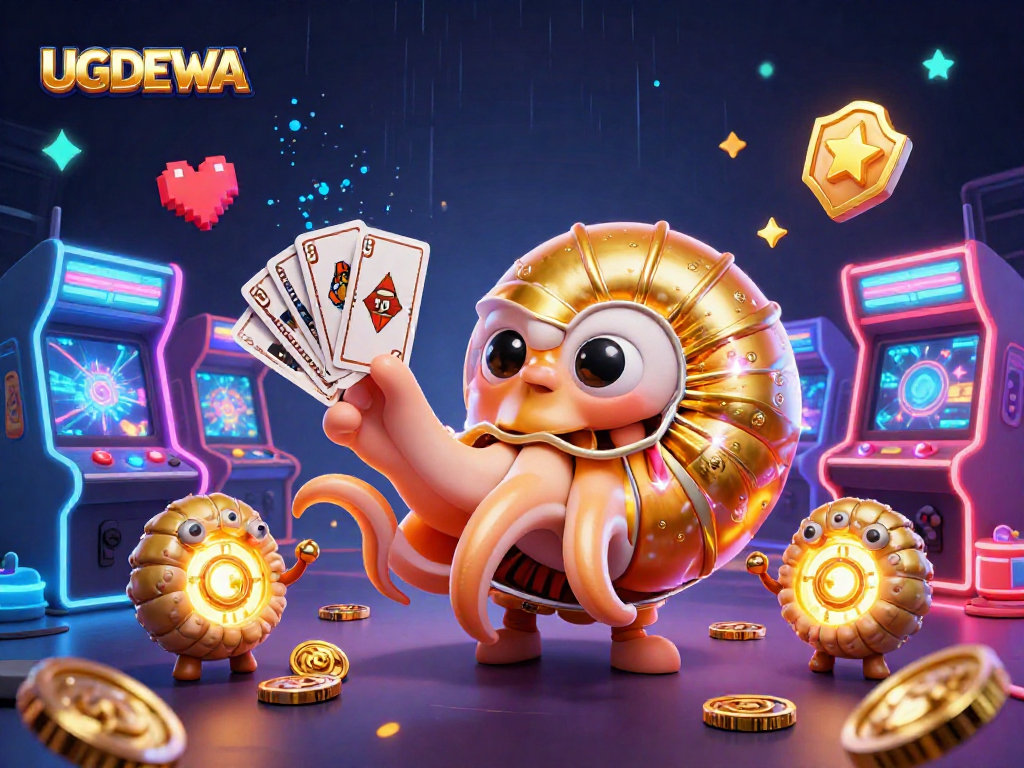 Engage in thrilling experiences with UGDEWA's vibrant 3D casino scene featuring games and high-energy elements.