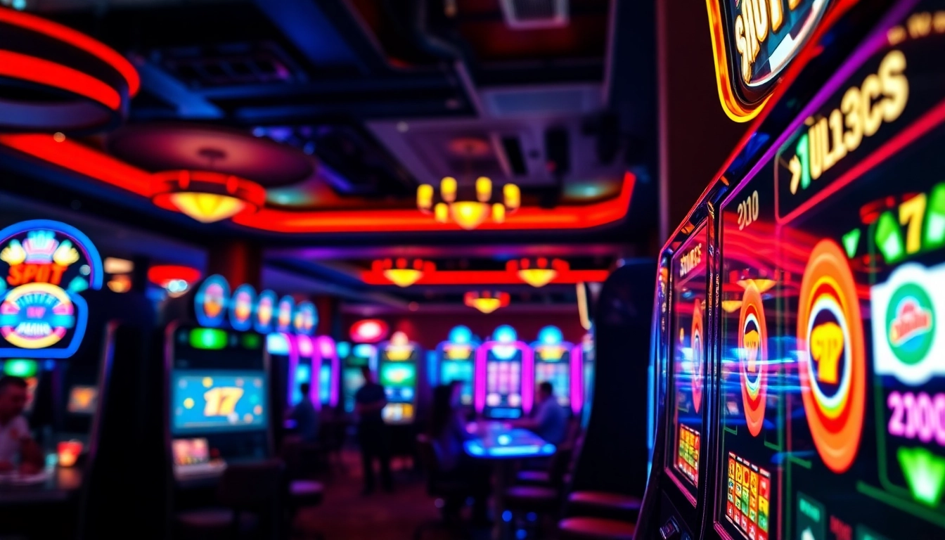Engaging slot88 gaming experience with vibrant slot machines in an energetic casino setting.
