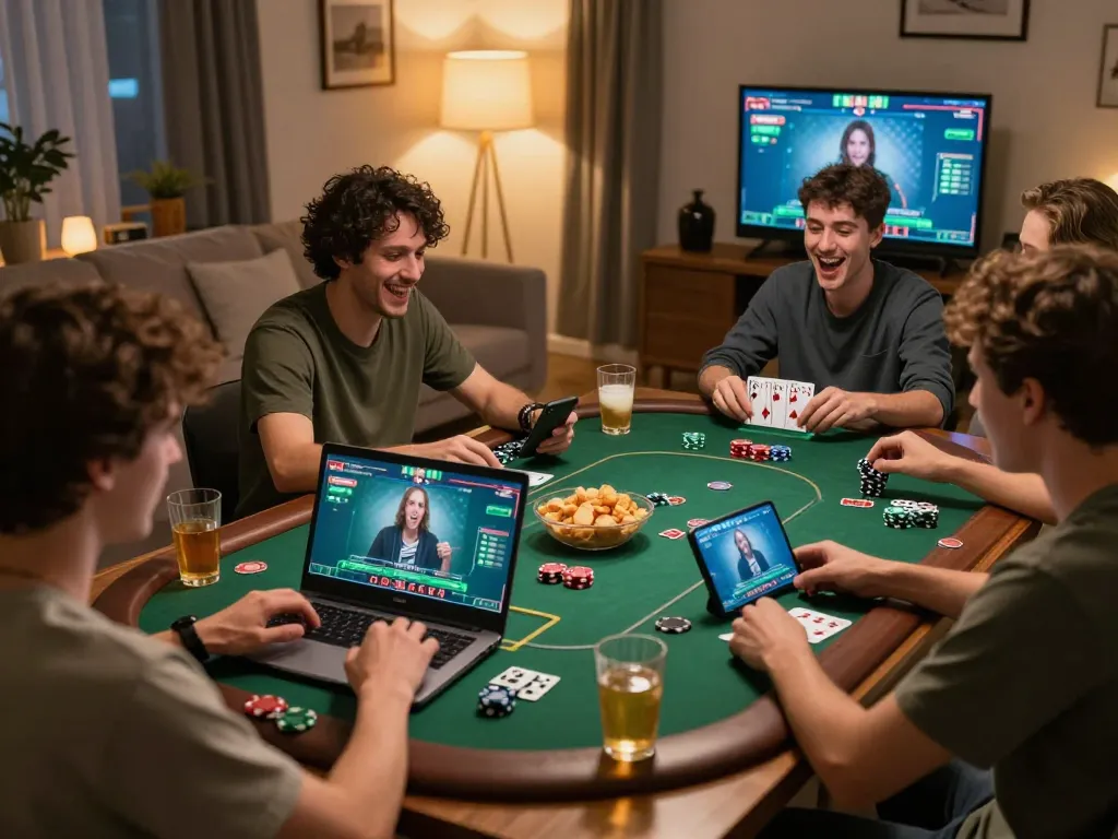 Pemain menikmati poker online bersama menggunakan tautan alexis500 dari rumah nyaman mereka untuk malam permainan yang menyenangkan