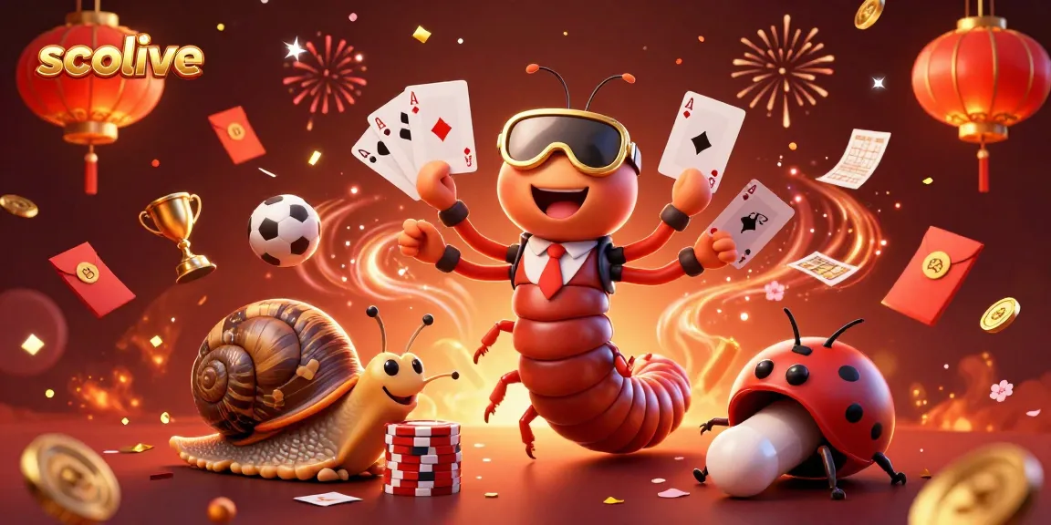 Socolive showcases sports betting excitement with a 3D cartoon millipede dealer, surrounded by vibrant betting elements.
