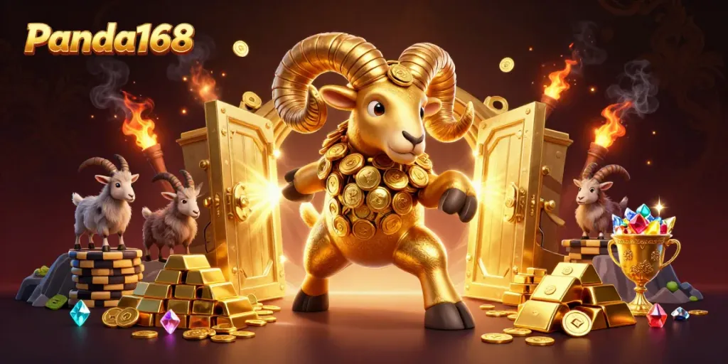 Menangkan permainan di Panda168 dengan ilustrasi kasino online yang megah dan berkilauan.