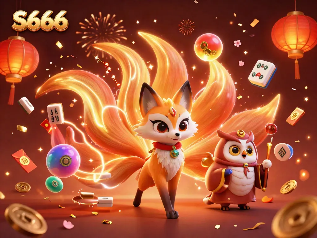 S666 online casino promotional illustration featuring vibrant gaming elements and mystical characters.