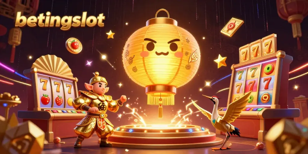Menangkan jackpot dengan betingslot di kasino online yang menampilkan mesin slot dan simbol keberuntungan lainnya.