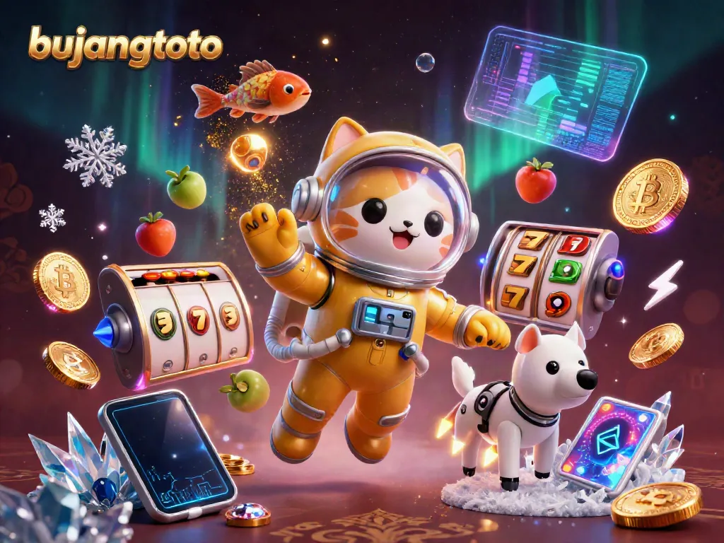 Experience thrilling gaming with bujangtoto's dynamic slots surrounded by exciting cosmic elements.