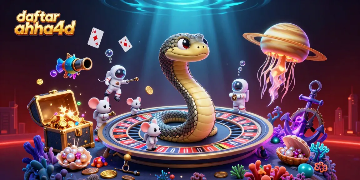 Gambarkan daftar ahha4d dengan ular Saturnus sebagai roda roulette dan astronaut tikus bertaruh.