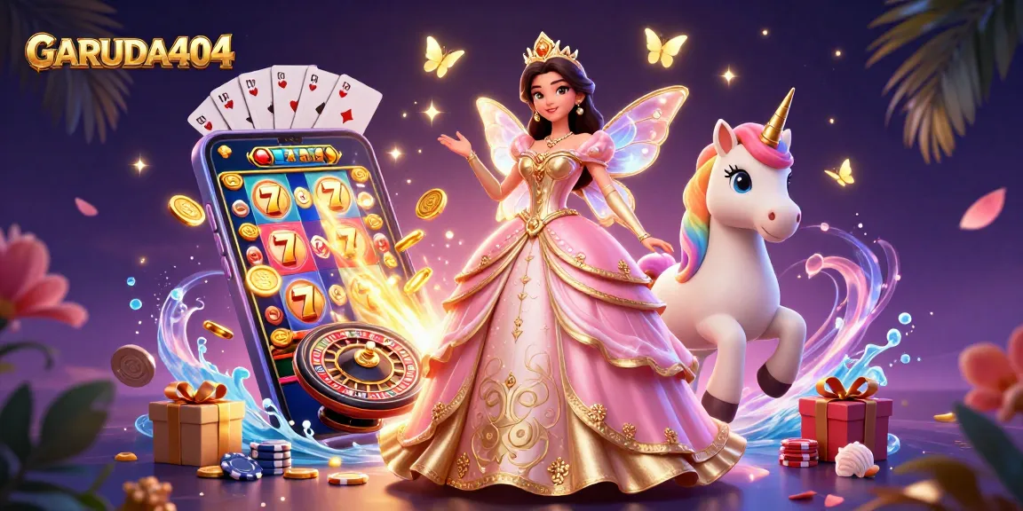 Experience exciting wins with GARUDA404's vibrant gaming adventure in a magical setting.