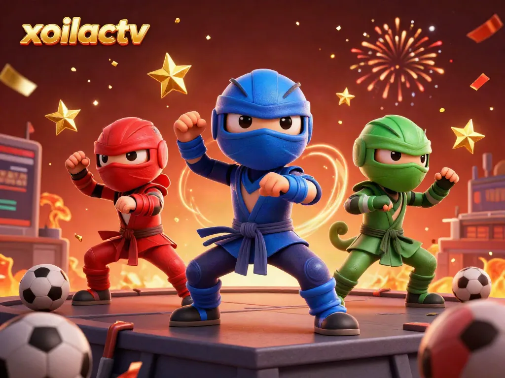 Xoilactv showcases a vibrant scene with chameleons and sports betting elements, enhancing the viewer's experience.
