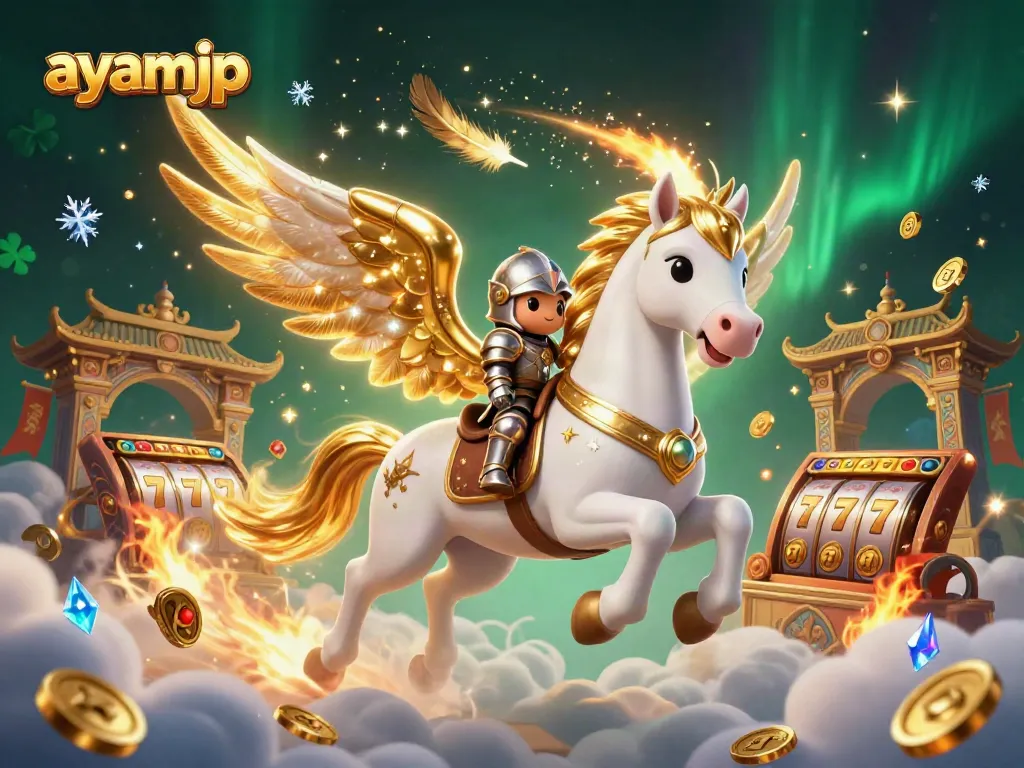 Witness the excitement with ayamjp as a celestial knight rides through a dynamic gambling cosmos