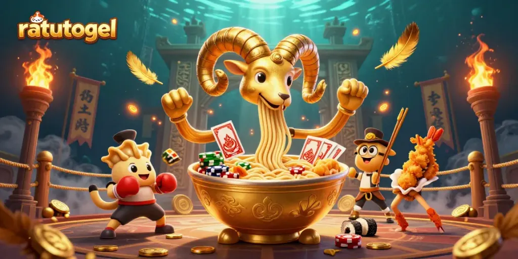 Taruhan menarik di ratutogel dengan karakter unik dalam suasana kasino yang dinamis.