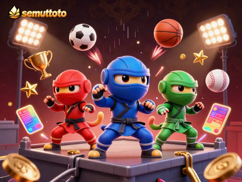 Menggandakan peluang menang di SEMUTTOTO dengan tiga ninja kadal beraksi dalam permainan togel online yang seru.