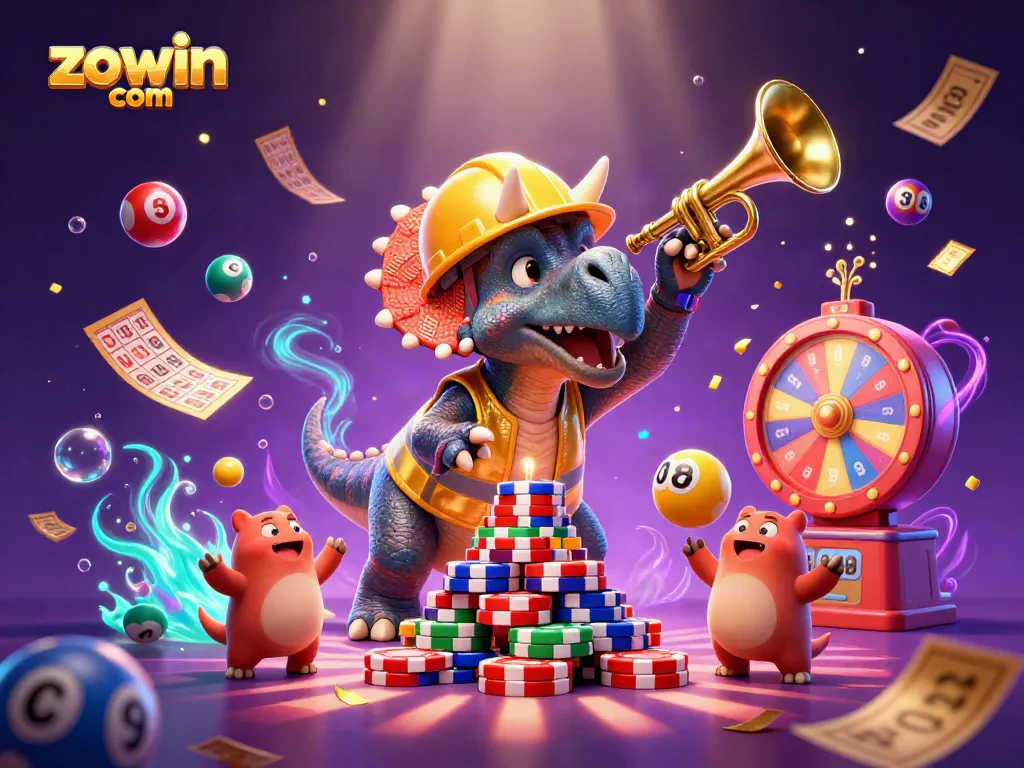 Experience thrilling winnings at zowin com with an animated casino celebration featuring vibrant elements.