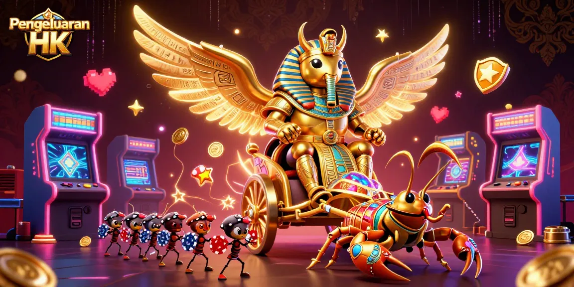 Check the latest Pengeluaran Hk results with vibrant casino-themed 3D illustration.