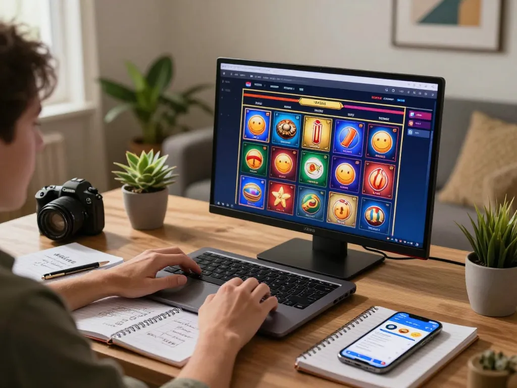 Play fabet online with vibrant gaming setup and strategic notes for better odds