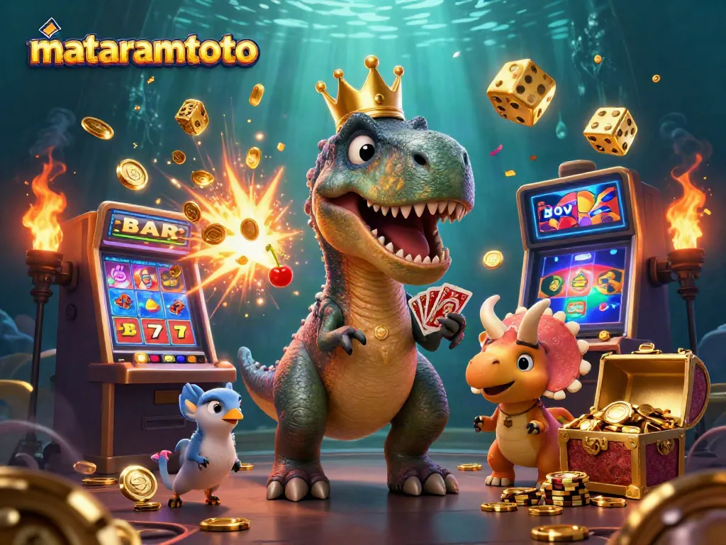 Experience thrilling gameplay at mataramtoto with an exciting slot machine explosion and friendly characters.