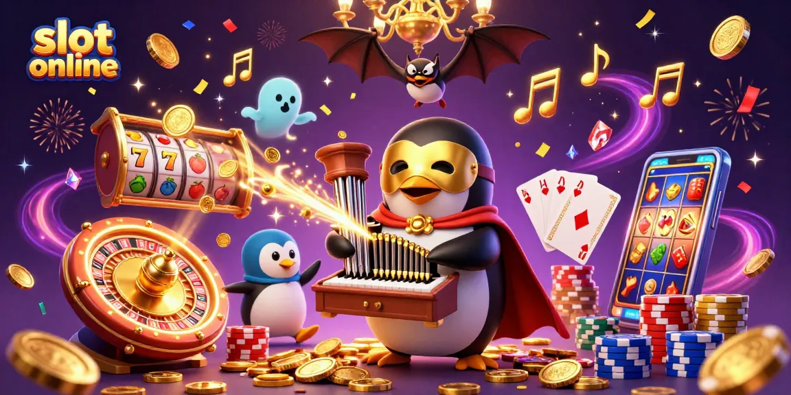 Permainan slot online yang menarik dengan karakter kartun 3D dan koin emas bertebaran