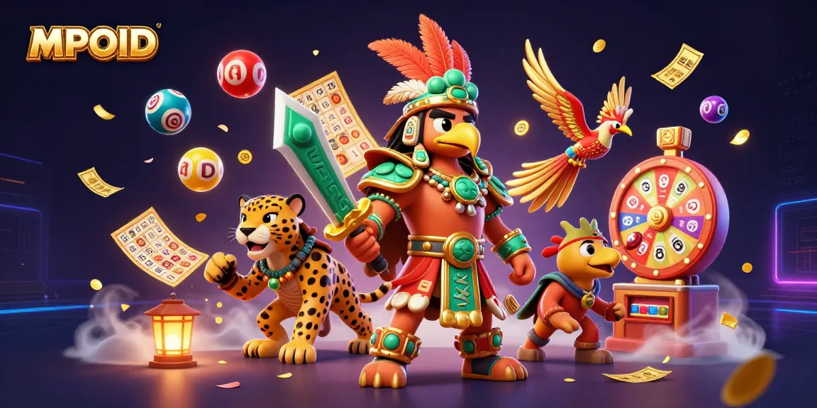 MPOID elevates the excitement with lively lottery elements in a vibrant casino scene.