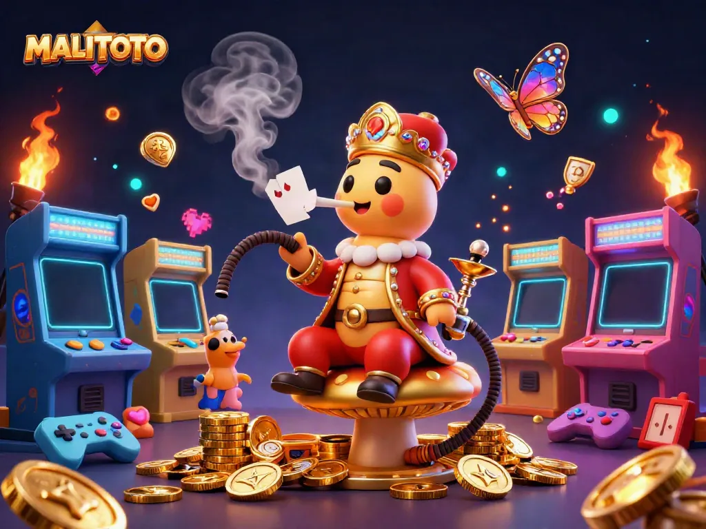 Experience MALITOTO's vibrant casino atmosphere with a magical caterpillar and dynamic gaming elements.