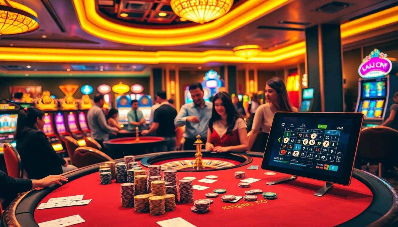 Experience the excitement of ktpjitu alternatif at a vibrant casino table with chips and cards.